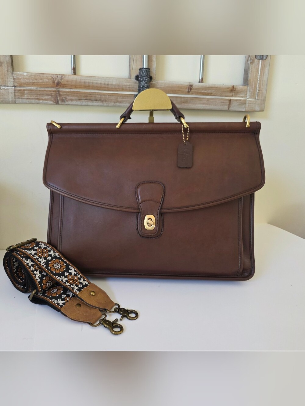 Vintage Coach Beekman Mahagony Briefcase Messenger Laptop Bag USA 1997 - Picture 16 of 16